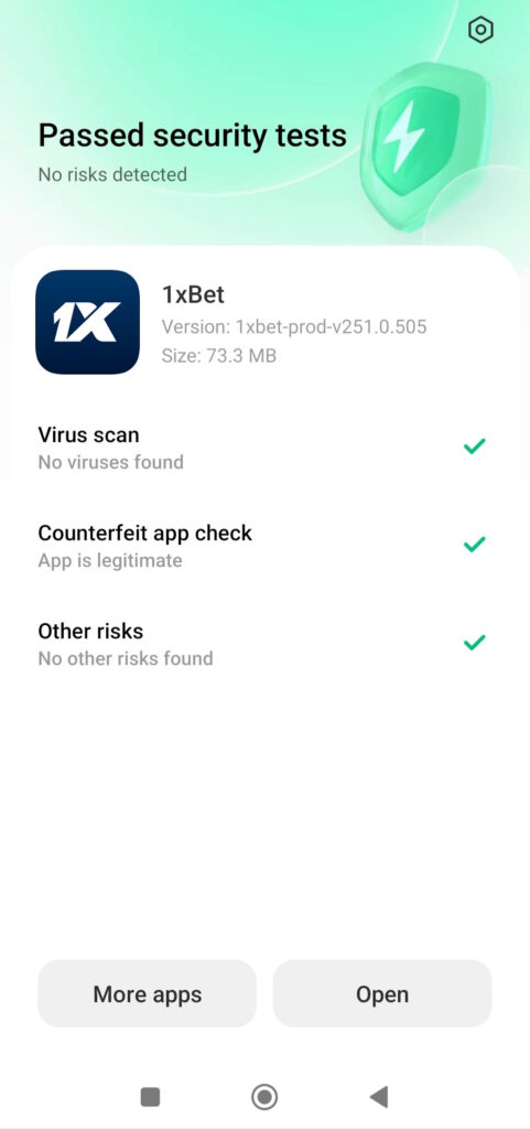 1xBet apk security tests
